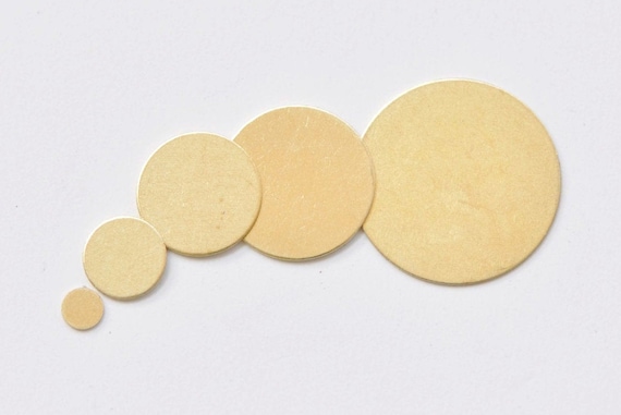 のみ　35mm 30mm 18mm 15mm 6mm　幅　5本 Raw Brass Flat Round Blank Disc Two Holes Connectors 6mm⁄8mm⁄10mm