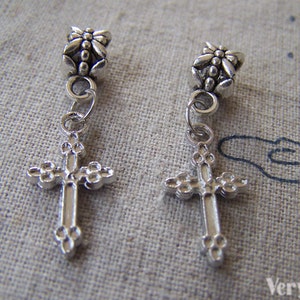 50 pcs of Silver Tone Cross Charms  11x21mm A6250