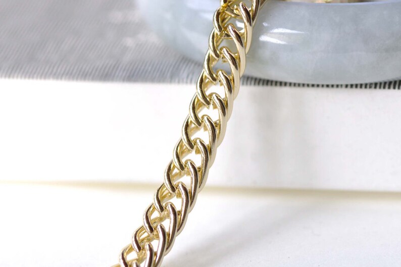 16ft (5m) of KC Rose Gold Aluminium Double Curb Chain Unsoldered Links A8319 image 1