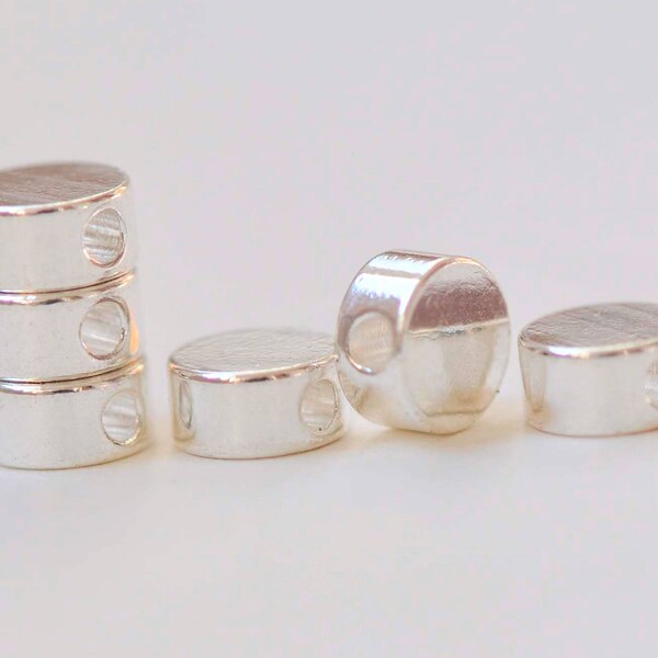 thumbnail image 2 of 15pcs 925 Sterling Silver Spacer Beads - 6mm Diameter With 4mm Hole - Chain Style 2 of 5