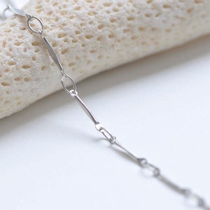 6.6 ft (2m) Fancy Bar Chain Platinum Brass Diamond Link A235