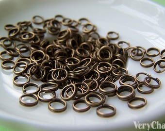 500 pcs of Antique Bronze Iron Split Rings 5mm A2391
