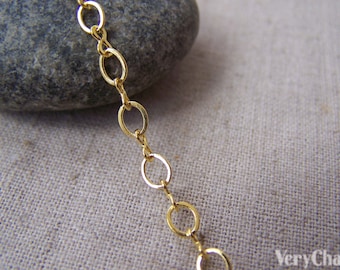 16ft (5m) Gold Plated Brass Flat Figure 8 Infinity Chain  A5021