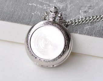 1 PC Platinum Blank Bezel Pocket Watch Collier Match 1 pouce (25mm) Cabochon A8639