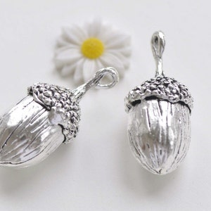 Antique Bronze/Silver Large Acorn Charm Pendants 19x41mm