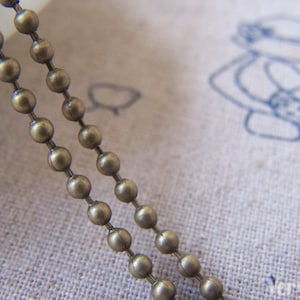 Ball Chain Antique Bronze Iron Bead Chain  2.4mm Set of 16ft (5m) A4154