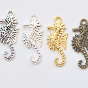 Seahorse Charms Colgantes 12x29mm Bronce Antiguo /Plata Antigua/Plata Brillante/Oro