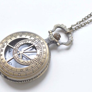 Antique Bronze Fancy Large Pocket Watch Pendant Set of 1  A978