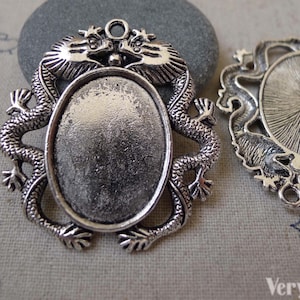 10pcs 27x40mm-18x25mm Antique Silver Filigree Oval Cameo