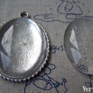 Clear Glass Cabochon Oval Dome Magnifying Glass Cabs Cover 30x40mm Set of 10 A3610