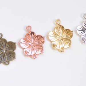 Flower Connector Charms 20x26mm  Antique Bronze/Antique Silver/Gold/Rose Gold