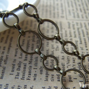 3.3 ft (1m) of Antique Bronze Brass Round Circle Link Loops Chain 4x4.5mm A2741
