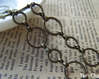 3.3 ft (1m) of Antique Bronze Brass Round Circle Link Loops Chain 4x4.5mm A2741