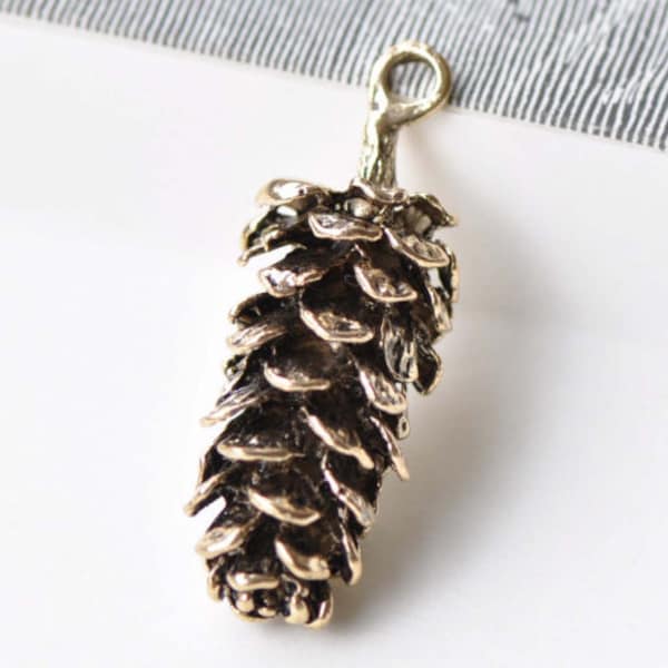 Antique Gold 3D Large Pinecones Charm Pendants 15x41mm Set of 4  A8688