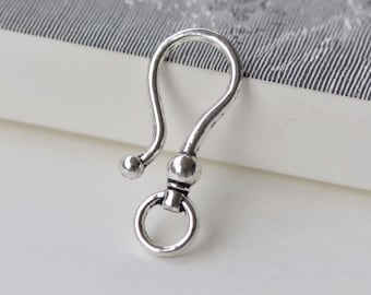 10 pcs Antiqued Silver Hooks Charms 16x37.5mm A8539