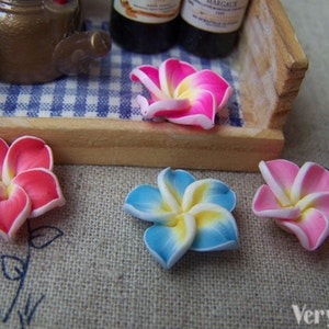 10 pc's van Polymer Clay Five Leaf Flower Cabochon Kralen Diverse kleur 15mm A3730
