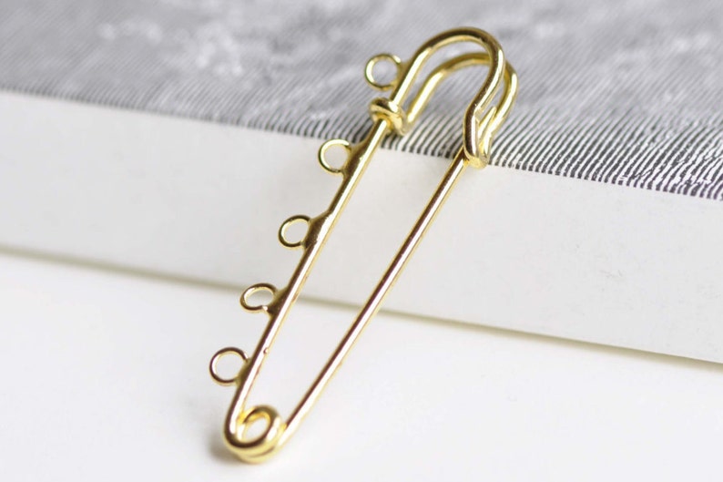 Gold Kilt Pins Five Loops Safety Pin Broochs 13x50mm Set of 10 Etsy