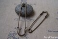 10 pcs Antique Bronze Large Safety Pins Vintage Brooch Findings 15x70mm A4771