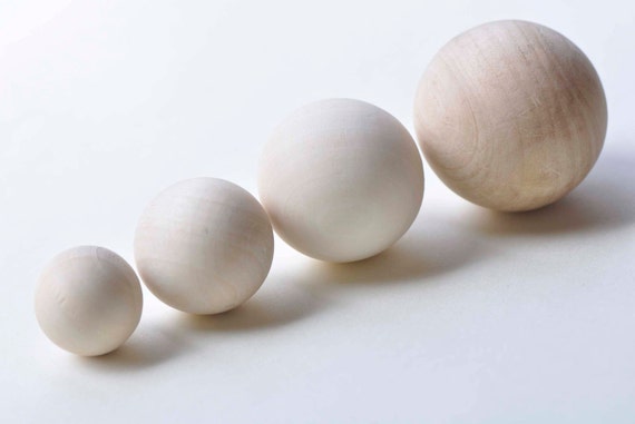 Unfinished Solid Round Wood Ball Beads NO HOLE Findings  10mm/14mm/20mm/25mm/30mm/35mm/40mm/50mm