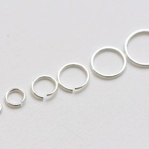 20 szt. polerowanych, solidnych, srebrnych kółek montażowych 925, 3 mm/4 mm/5 mm/6 mm/7 mm/8 mm, 23G/25G/27G