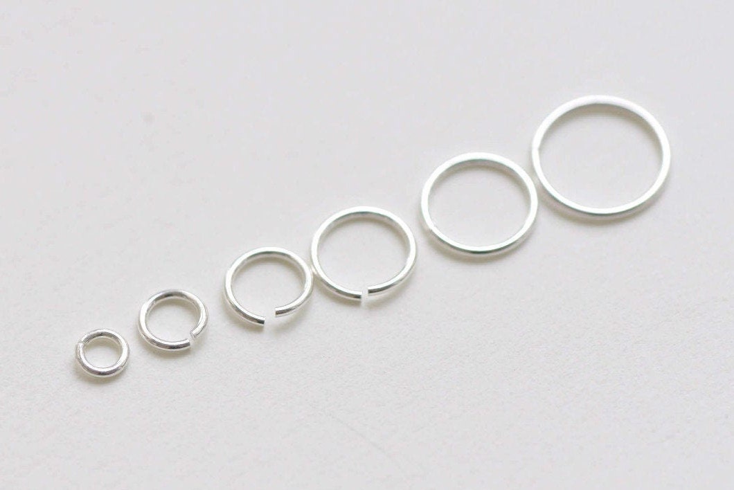 20 pcs Polished 925 Solid Sterling Silver Open Jump Rings Findings  3mm/4mm/5mm/6mm/7mm/8mm 23G/25G/27G