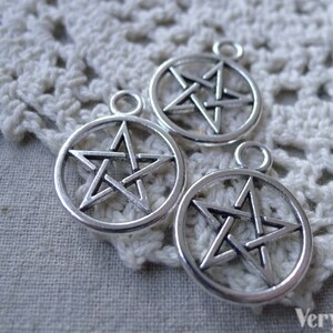 Sterling Silver Pentagram Star Charm | Five-Pointed Star Symbol | 925 Silver Pendant Charm
