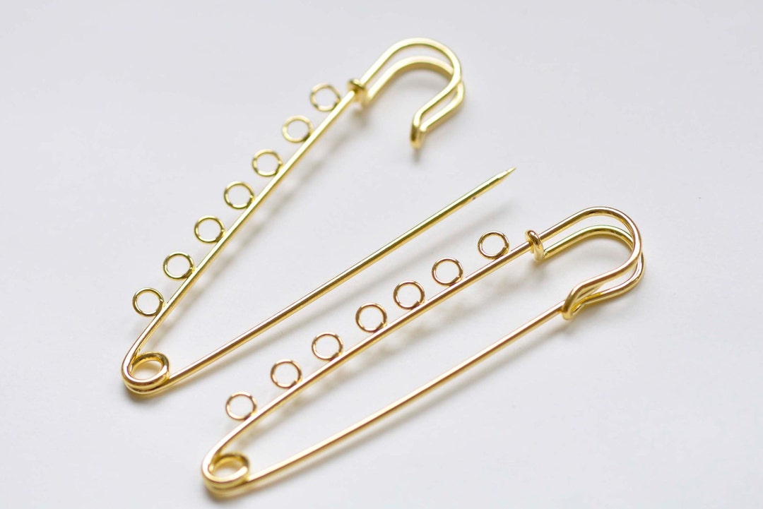 Gold Kilt Pins Seven Loops Safety Pin Broochs 15x80mm Set of 10 A358 - Etsy