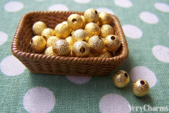 20pcs 5mm Gold Plated Sand Star Dust Beads Spacer Beads Jewelry Supplies