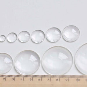 Cabochon rotondi bassi con retro piatto in vetro cristallo 4mm/6mm/8mm/10mm/12mm/14mm/15mm/16mm/18mm/20mm/25mm/30mm/40mm/50mm/58mm/60mm immagine 2