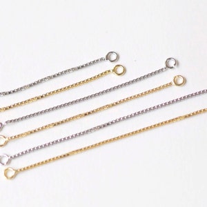 2 pezzi (1 paio) orecchini pendenti lunghi a catena in argento sterling con nappe, connettori in oro/platino, 30 mm/40 mm/50 mm