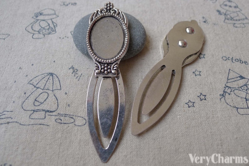 4 Pcs of Antique Silver Hair Clips Base Settings Match 18x25mm Etsy