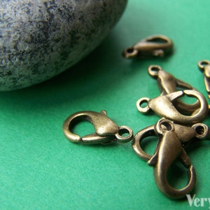 Lobster Clasp Antiqued Bronze Parrot Clasps 12mm Set of 50 pcs A3445