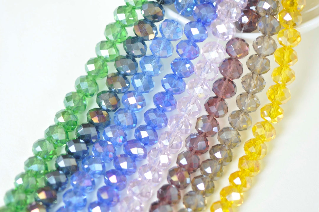 One Strand AB Color Faceted Rondelle Crystal Glass Abacus Beads 2.5mm/3 ...