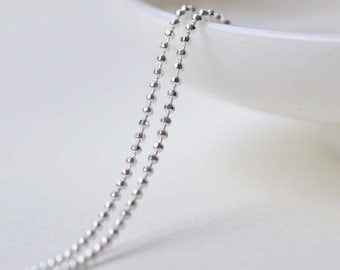 16ft (5m) High Quality Silver Faceted Bead Ball Necklace Chain 1.2mm A8592