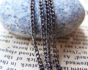16ft (5m) of Gunmetal Black Extension Chain Curb Chain 2x3mm A2012