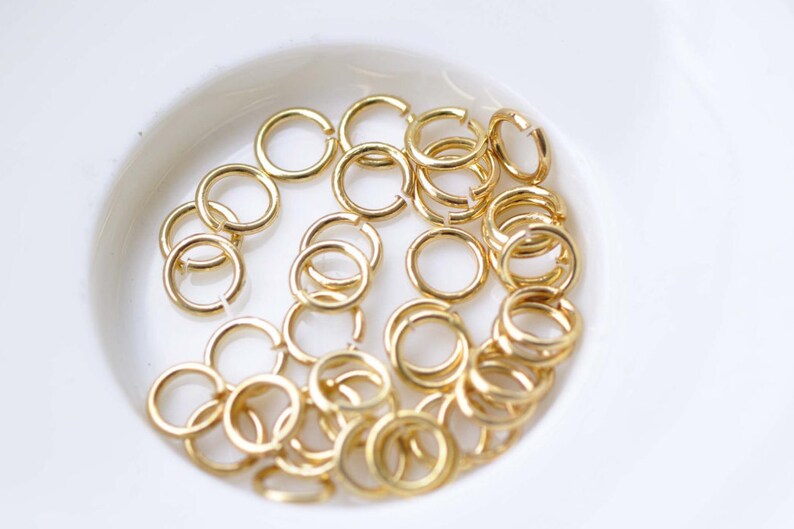 100 Pcs Anti Tarnish 24K Gold Plated Brass Jump Rings 6mm Etsy