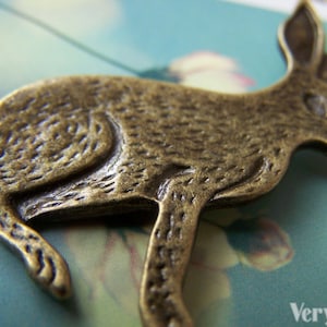 10 Pcs of Antique Bronze Lovely Rabbit Hare Charms 25x42mm A661 - Etsy