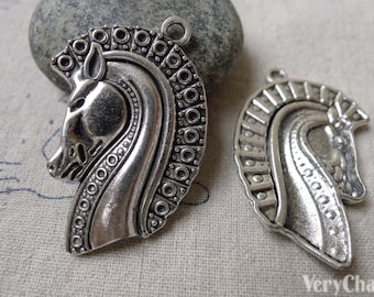 Silver Horse Charms Dressage Pendants 25x40mm Ensemble de 10 pcs A6728