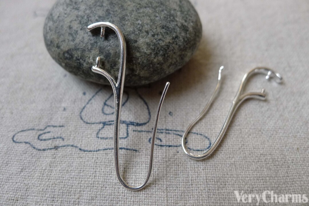 Silver Earring Hooks Pinch Bail Earwire 35mm Set of 10 A6597 Etsy