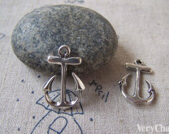 20 pcs of Antique Silver Anchor Charms Pendant 15x23mm A5407