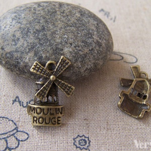 20 pcs Antique Bronze Windmill Charms Pendants 13x20mm A5229
