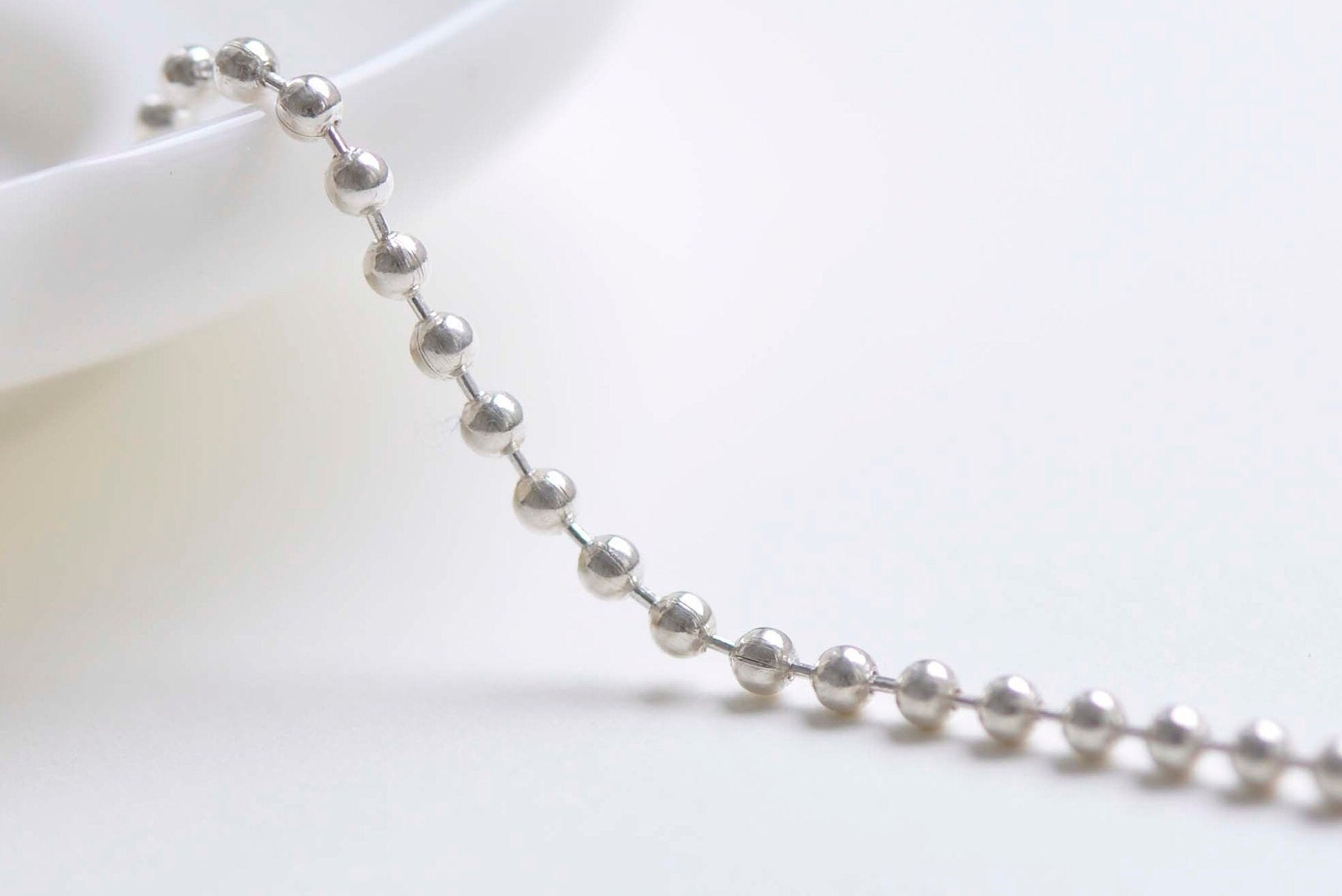 Collana Con Catena Di Perline A Sfera In Argento Sterling: Perline A Sfera Da 5 A 10 Mm Di Diametro - Italia - Foto 9