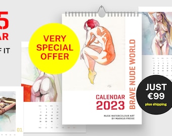 Calendrier d’art nu 2025 – obtenez votre propre aquarelle d’art nu à un prix spécial