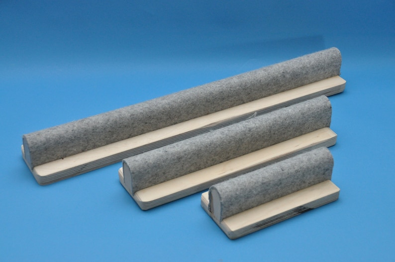 13 100% Wool Pressing Bar Clapper 13 long x 3.25 wide x 0.75 high base and 2 high wool bar image 1