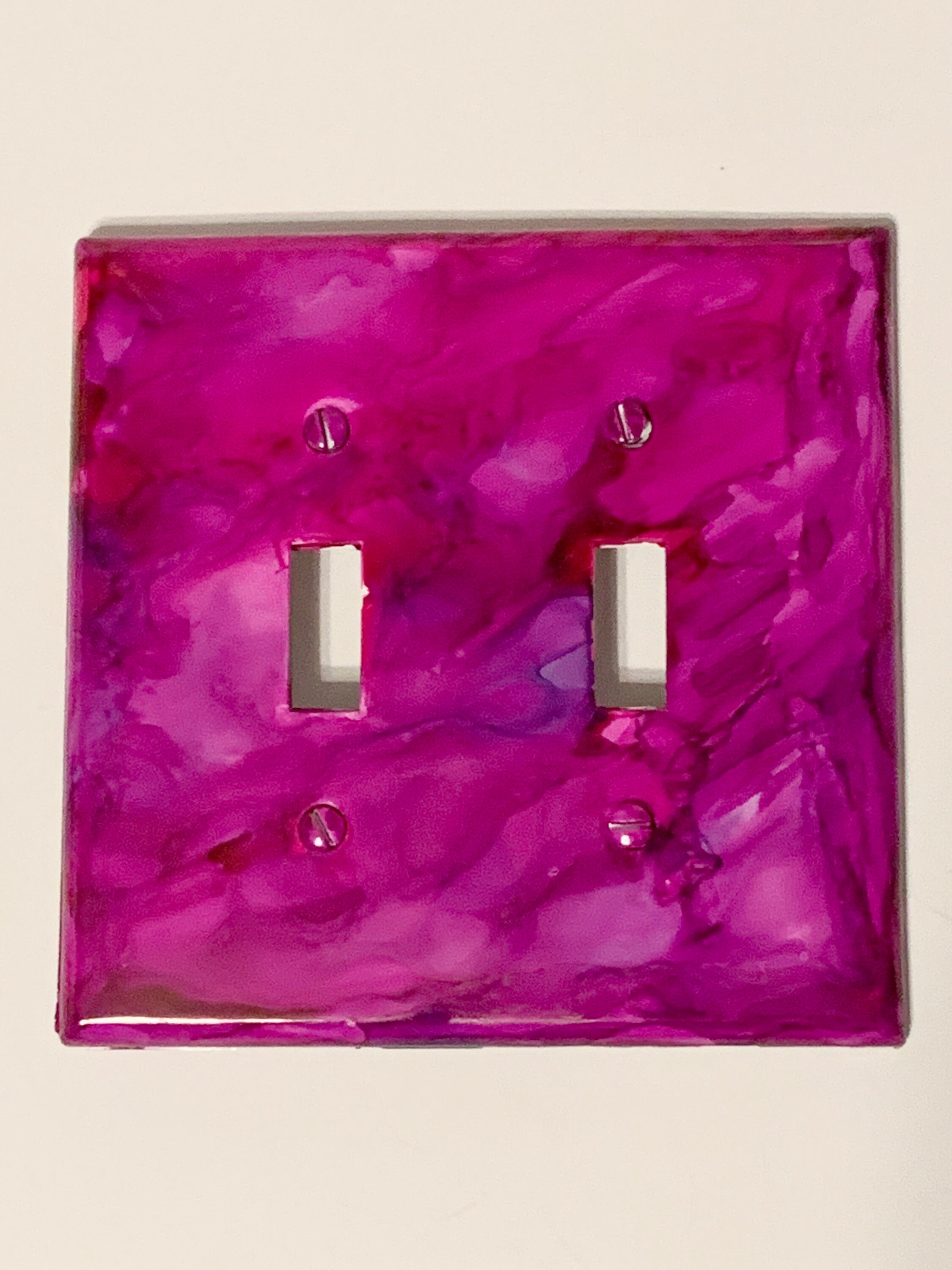 Double Switchplate Light Switch Cover Hot Pink Decor Etsy