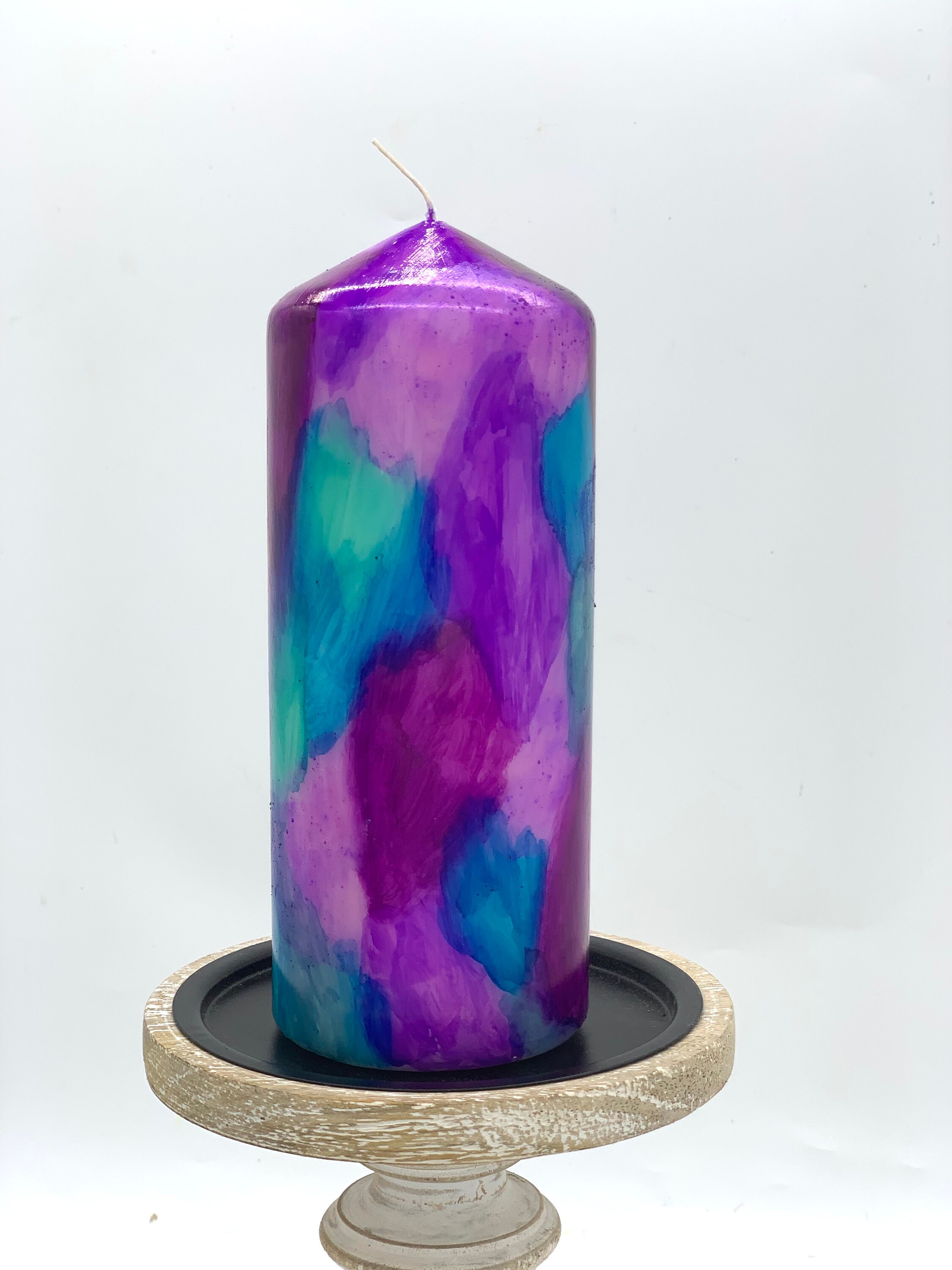 Colorful Pillar Candle Pillar Candle Unscented Candle Multi Etsy
