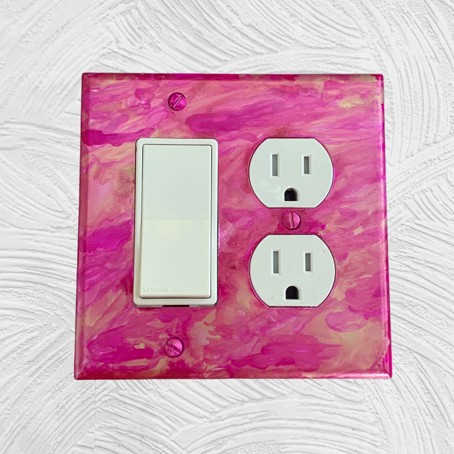 Rocker Type Switchplate Double Plug Outlet Cover Pink Wall Etsy
