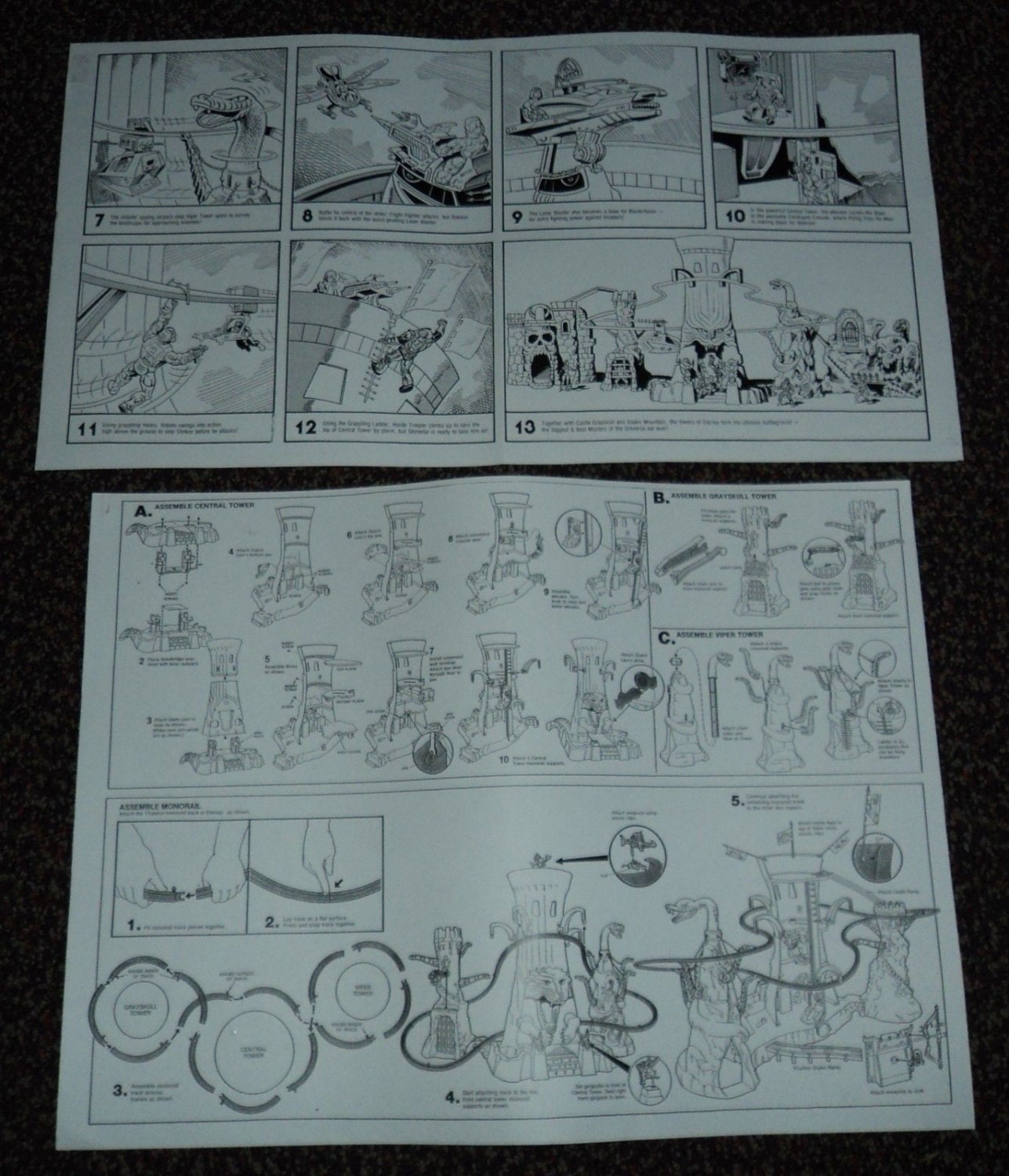 Castle Eternia Reproduction Instruction and Comic Strip Vintage Masters