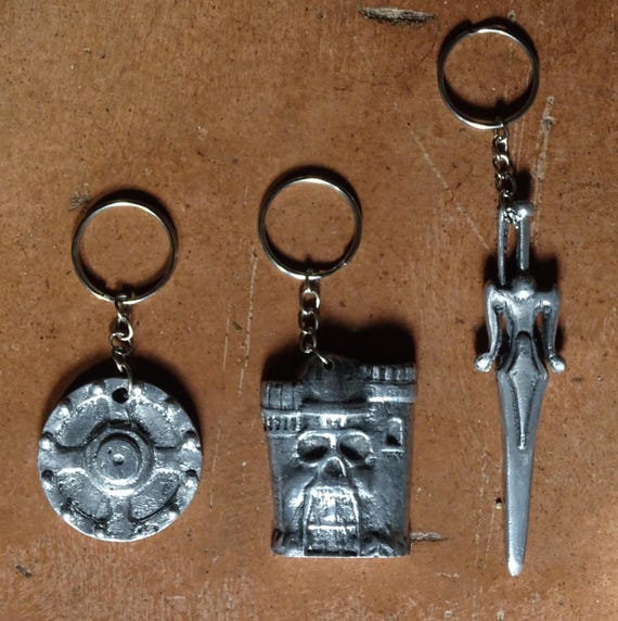 Three MOTU Keychains Keyringcastle Greyskul Eternia Vintage