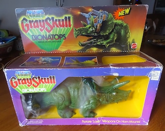 Vintage MOTU Bionatops MISB Triceratops Battle Cat Skeletor Castle Greyskull Masters of the Universe 1986 He Man Mint in Sealed Box